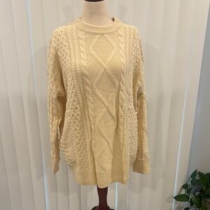 Aelfric Eden baggy oversized sweater cream colored retro 90s inspired